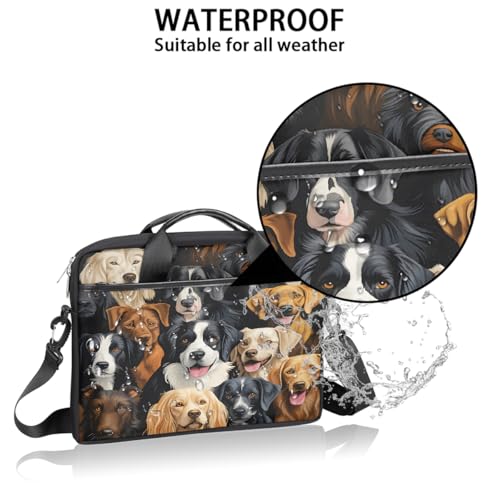Funda para laptop de 15 pulgadas con diseño vintage de perros, maletín delgado para negocios y mensajería, ideal para mujeres y hombres, para trabajo, oficina y viajes miniatura 4