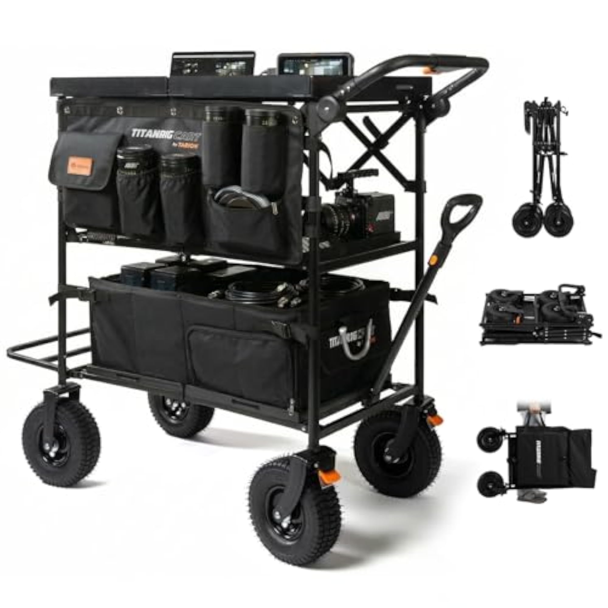 Video Production Camera Cart - Foldable Photography Dolly