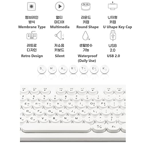 Gashina Story Korean/English Keyboard Retro And Simple Design Full Size Keyboard For Desktop thumb #3