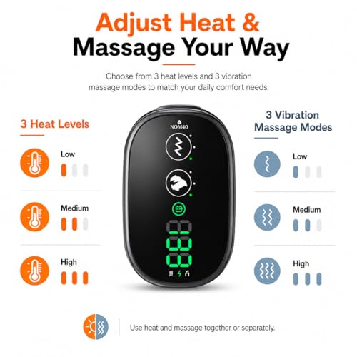Image of Cordless Shoulder Heating Pad with Massage, Shoulder Massager with Heat, Heated Shoulder Wrap for Left or Right Shoulder, 3 Heat Levels & 3 Vibration Modes, 5000mAh Rechargeable Battery, Grey