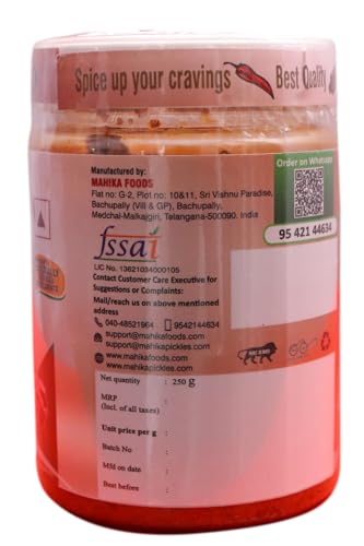 Image of MAHIKA FOODS Andhra Style Homemade Fresh Mutton Pickle, Gosht Ka Achar Authentic Taste of Tradition, Spicy, with No Added Preservatives, 250 Gm, (Pack of 1)