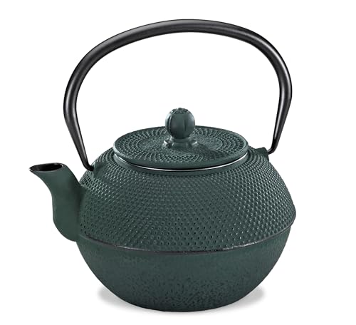 Küchenprofi Théière YASMIN | Vert | Fonte émaillée | Capacité 800 ml – Pour 6 tasses | Filtre en acier inoxydable intégré | Théière asiatique en...
