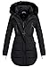 Produktbild MARIKOO warme Damen Winter Jacke Winterjacke Parka Stepp Mantel lang B401 [B401-Moonshine-Schwarz-Gr.XS]