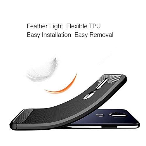 Image of Hybrid Carbon Fiber Back Case for Nokia 8.1 / X7 (Black)