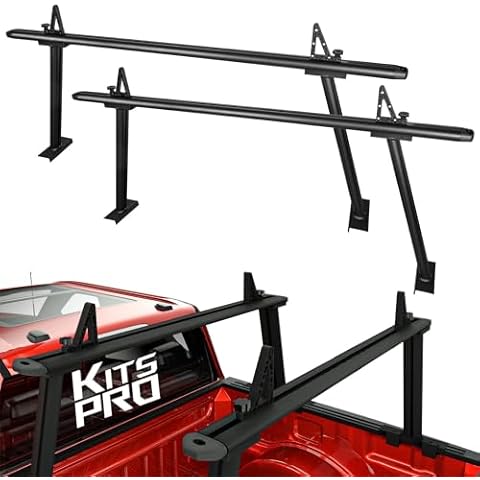 KitsPro 800lb Truck Bed Rack for Ford F-150 F-250 F-350 Super Duty, Dodge Ram 1500 2500 3500, Chevy Silverado Colorado, GMC Sierra Canyon, Tundra Heavy Duty Truck Ladder Rack Crossbar Cross Bar Cover