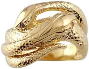K18 イエローゴールド　18金　天然パール　リング　スネイクタイプ　YG 楽天市場】K18YG ダイヤ入り スネーク リング【送料無料】蛇 スネーク