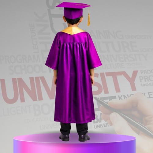 Image of Sarvda Graduation Gown for kids with Cap and Sash, Convocation Dress for Boys and GirlsSchool Ceremony, Fancy Dress