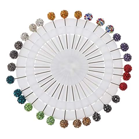 Ankexin 30 cs/Set Hijab Crystals Ball Brooches Scarf Safety ins Straight for Head ins Enamel ins Jewelry Gift for Wom Cover