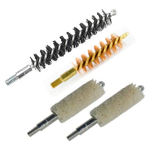 40 Caliber Gun Bore Cleaning Kit Bronze Bristle Brush Nylon Brush and Two Quality Mops