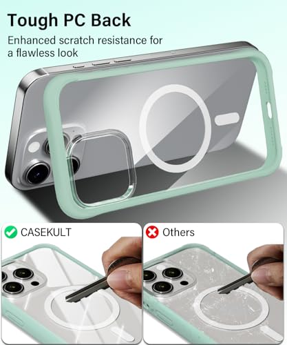 Coque MagSafe iPhone 16 Pro menthe en polycarbonate transparent