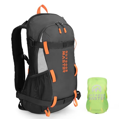 OutdoorMaster Snow Hydration Pack, 18L Travel Daypack for Snowboard, Ski, Hiking, Cycling - Made from Recycled Materials - Black