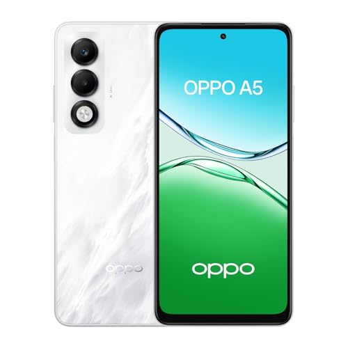 OPPO A5, Smartphone Android, 6 Go RAM + 128 Go, Déverrouillé, Mist White