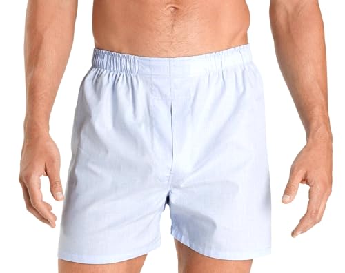 Brooks Brothers Men's Regular Fit 77381 Micro Check 100% Cotton Boxers Shorts, Light Blue