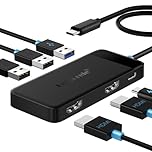 Lemorele 6 in 1 Docking Station Dual Monitor - USB C Hub w/ 4K HDMI*2, 5Gbps USB3.0,USB2.0,USB C PD 100W Fast Charging - Plug and Play for Laptop Dell Lenovo HP MacBook Surface