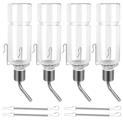 4 Stück automatische Hängflaschen für Kaninchen und Meerschweinchen, 350 ml Nagertränke ohne Tropf - Chinchillas, Hamster