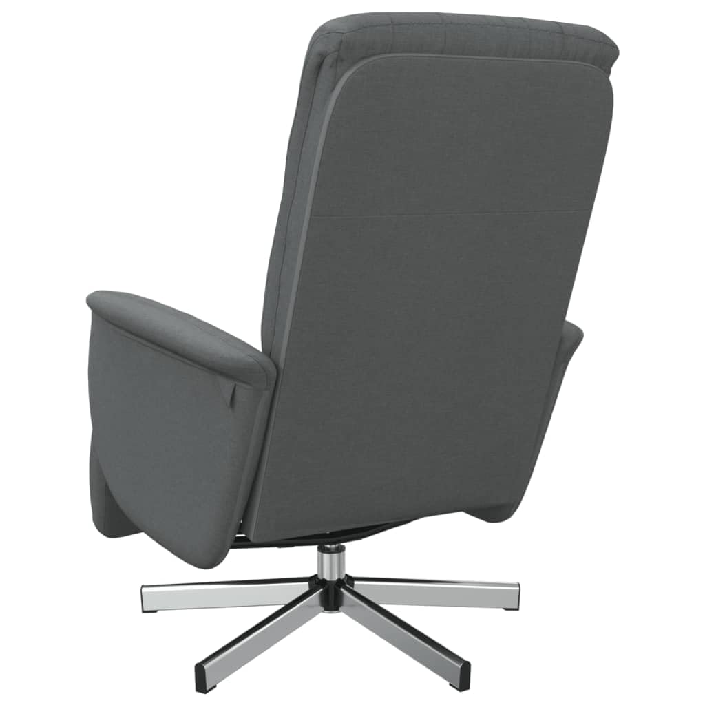 Relaxsessel mit manueller Liegefunktion und Fußstütze, 360 Grad drehbarer Fernsehsessel aus Stoff, Polstersessel für Wohnzimmer, Ruhesessel Dunkelgrau, 71 x 84 x 105 cm