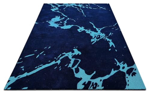 Image of Embossed Handmade GH Wool Thick Geometrical Carpet is a Stylish and Practical Addition to Any Living Room 6X9
