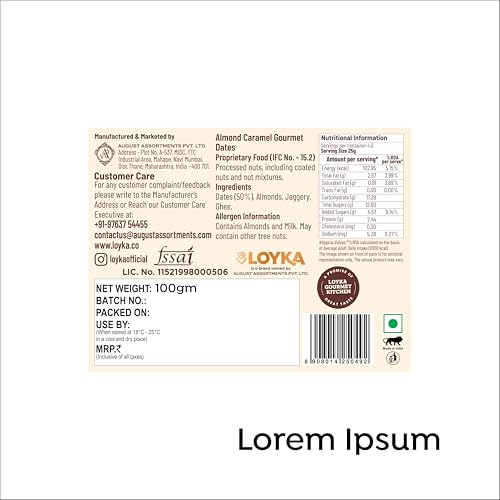 Image of Loyka Caramel Almonds Dates Box - 100 gm box | Crunchy | Gift Hamper| No Refined Sugar Added | Made with Jaggery | Diet friendly | Healthy guilt-free morning /evening snack |Gluten-free