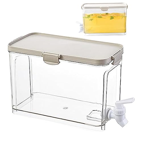 Dispenser per bevande con rubinetto, Dispenser per bevande con rubinetto 3, 9 l Freddo per frigorifero Caraffe frigo trasparenti a tenuta stagna Contenitore per freddo con apertura con scanalat