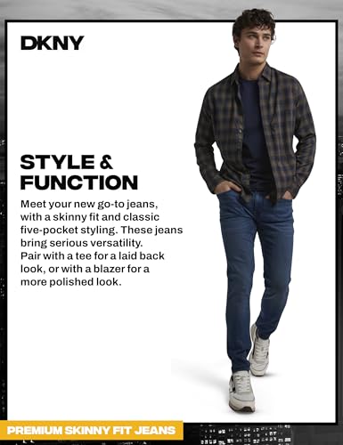 Image of DKNY Men's Skinny Jeans - Premium Soft Stretch Denim Pants | Skinny Fit Jeans for Men
