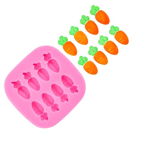 YiQinzcxg Moldes de fondant pequeñas zanahorias chocolate silicona moldes para hornear pasteles para decoración molde de silicona pequeñas zanahorias hornear moldes de fundición