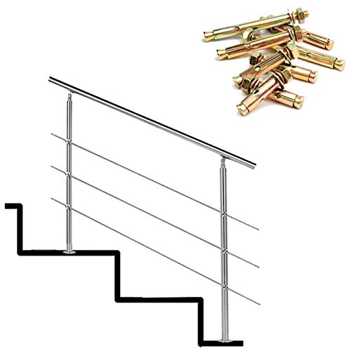 Rambarde d'escalier robuste en acier inoxydable argenté antidérapant pour PMR - 2