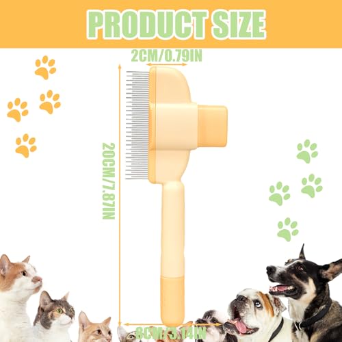 2 Stück Fellblitz Bürste, Selbstreinigende Haustierbürste, Katzen Bürste Fellbürste Knoten- und Verwicklungs-Detangler Cat Hair Brush with Release Button für Lang-und Kurzhaarpflege