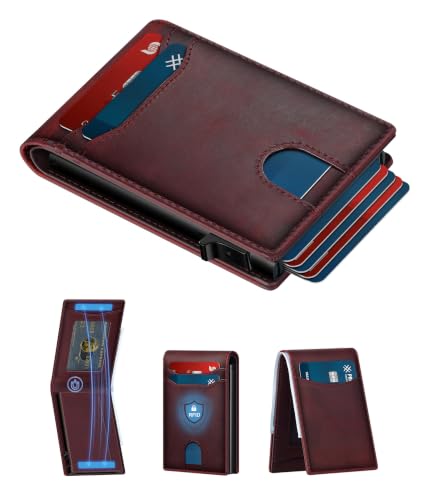 Image of Card Wallet For Men Slim Minimalist: Smart Rfid Front Pocket Pop Up Wallets