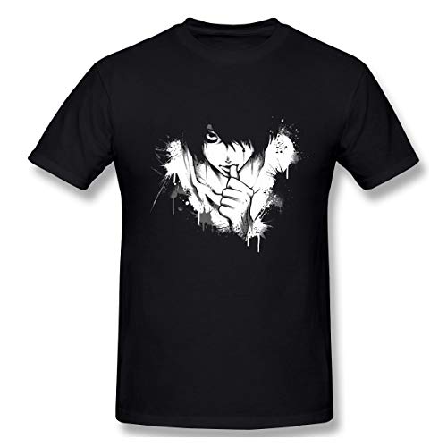 Bakugou Men's Anime Death Note L Short Sleeve Top T-Shirt Black