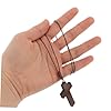 CLISPEED Adjustable Wooden Cross Necklace with Hand Carved Pendant Unisex Jewelry for Men Women Stylish Versatile Cord for Fit #3