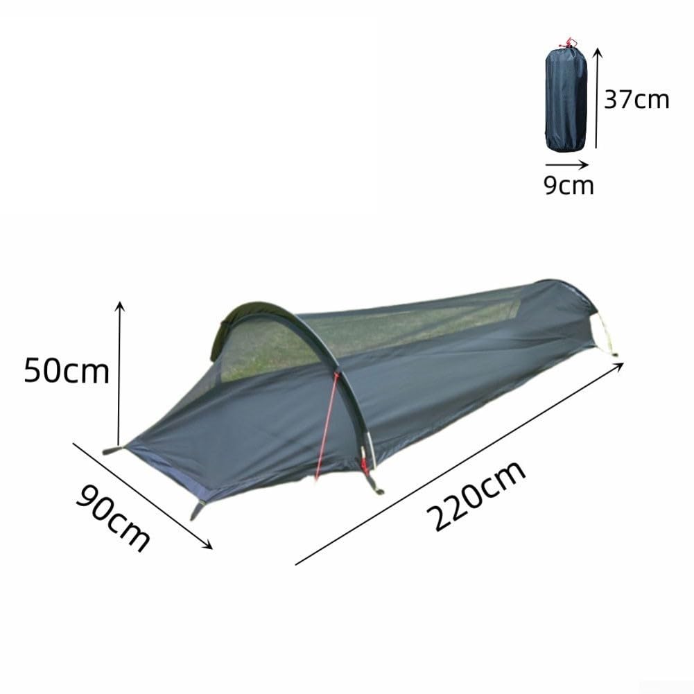 BIVY Zelt 1 Person Ultraleicht Wasserdicht Atmungsaktiv Anti-Moskito für Rucksackreisen und Ganzjahrescamping