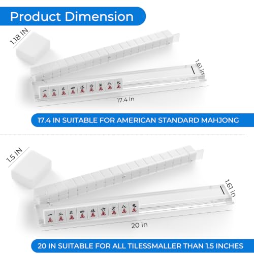 4PCS Clear Acrylic Mahjong Racks con Empujadores magnéticos miniatura 3