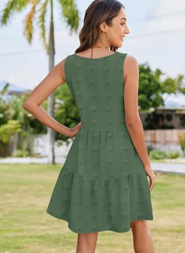 Image of QACOHU Women's Summer Sleeveless V Neck Mini Dress with Pockets Casual Sundress Beach Dresses for Women 2026