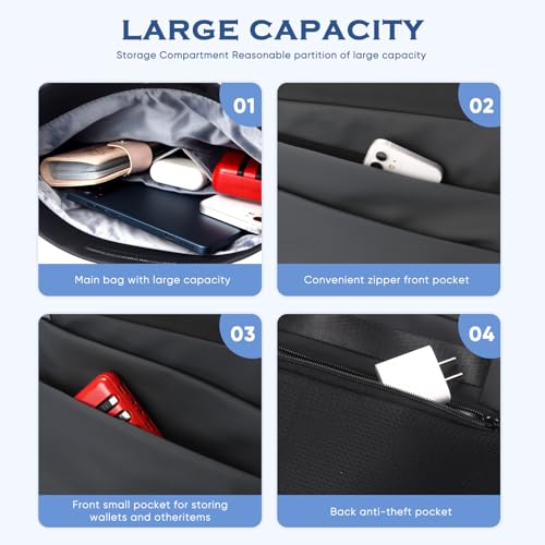 Crossbody Bags for Women & Men Sling Backpack with Magnetic V-Buckle, Anti-Theft for Travel, Commuting, Cycling & EDC4