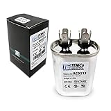 TEMCo 5 uF Run Capacitor CBB65, 5 MFD, 370V, Oval, 50/60Hz | for HVAC AC Fan, Motor, Blower Applications