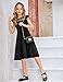 Arshiner Girls Dress Summer Ruffle Sleeve Mesh A Line Casual Party Dresses with Pockets 6-13 Years Black