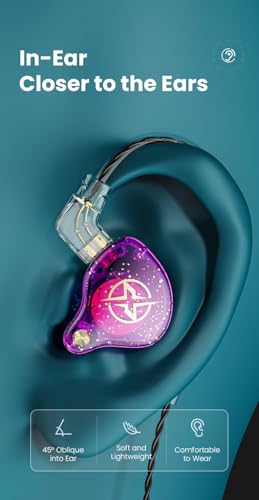 Image of IQX2PRO IEM Tangle-Free Cable, Type C for Phone, Tablet & Computer Iqx2pro (Purpel)
