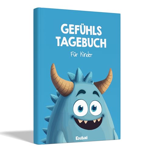Gefühlstagebuch Kinder [6-12 Jahre] - Tagebuch Mädchen & Jungs - Gefühle Buch für Umgang mit Emotionen und ein gutes Gefühl, Dankbarkeitstagebuch für Kinder (inkl. 10 Spiele) (blau)