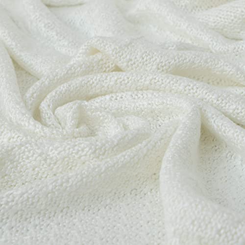 Image of NTBAY Rayon Derived from Bamboo Toddler Blanket, 30 x 40, White | Breathable Cable Knit Blanket Made with Rayon Derived from Bamboo for Stroller, Travel, Tummy Time, and Supervised Use