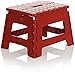 com-four® Klapptritt mit Gumminoppen - Tragbarer Klapp-Hocker belastbar bis zu 100 kg - Faltbarer Tritthocker für Haushalt, Küche, Bad, Büro (29x22x22cm rot - 01 Stück)