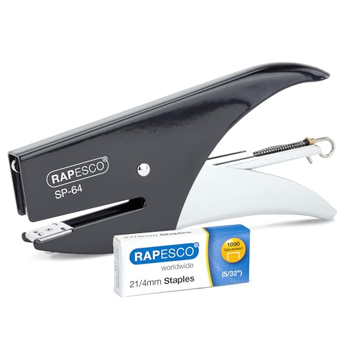 Rapesco 1267 SP-64 Cucitrice a Pinza e 1000 Punti Tipo 21/4 mm, Capacità 12 Fogli, Nero