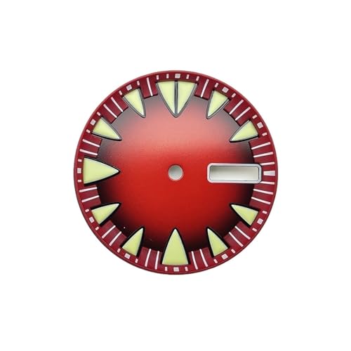 ZHGUIMING NH36 ダイヤル 29MM グリーン発光ウォッチフェイス デュアルカレンダー日付付き オレンジ表面加工 NH36/4Rムーブメント用アクセサリー(NO-78)