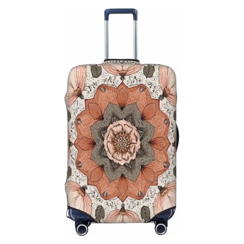 Alien Lotus Flower Durable Luggage Cover Suitcase Protector Anti-Scratch Luggage Cover Fits 18-32inch Luggage, Black, M