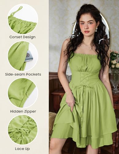 Image of Scarlet Darkness Corset Mini Sundress Chiffon Homecoming Dress for Women