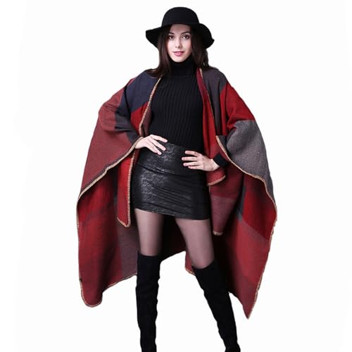 Women's for Shawls and Wraps Shawl Scarf Double-Sided Knit Large Cape Cardigan Sweaters Open Poncho3