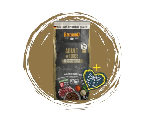 Belcando Adult GF Horse 12,5kg + 250g Pferdeleber - hypoallergenes Trockenfutter, getreidefreies Hundefutter für Sensible Hunde - Premium Hundesnack Pferdeleber 250g - Bundle mit Goodie