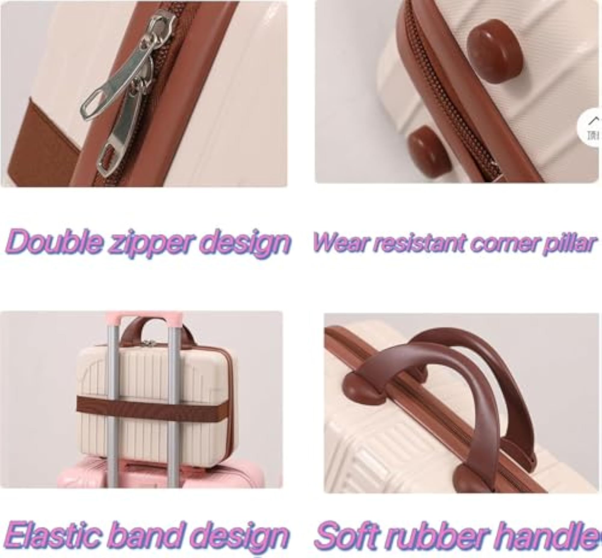 Portable Hard Shell Makeup Travel Case with Elastic Band