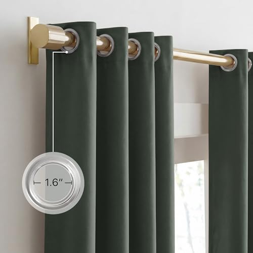 Image of NICETOWN 100% Blackout Curtains 84 inches Long, Pair of Energy Smart & Noise Blocking Out Drapes for Baby Room Window, Thermal Insulated Guest Room Lined Window Dressing(Dark Mallard, 52 inches Wide)