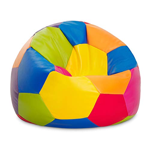 Maquidepol Puff Bola Multicolor de Polipiel para Interiores | 65cm Diámetro Cover