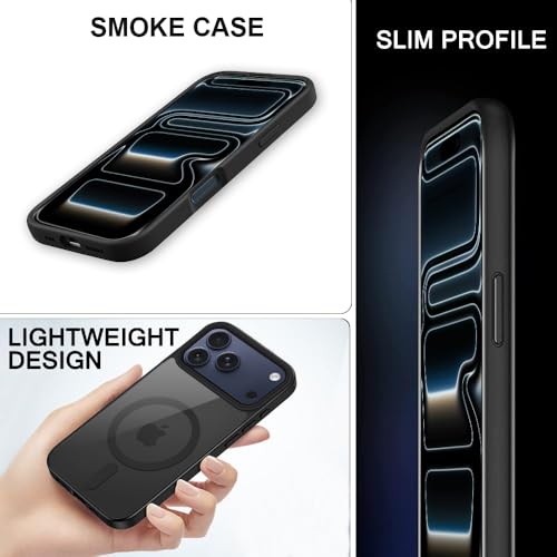 Image of iPhone 17 Pro Max Magsafe Hard Back Case | Matte Design & 360 Protection | Military-Grade Apple iPhone 17 Pro Max Cover | Strong Magnet Back - Black